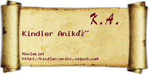 Kindler Anikó névjegykártya